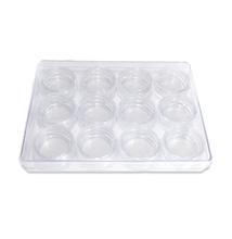 Műanyag Kerek tégely 12x3ml/tálca #001 Átlátszó