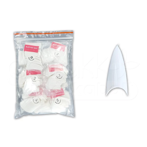 Műköröm Nail tip 500db #002-W Stiletto - fehér