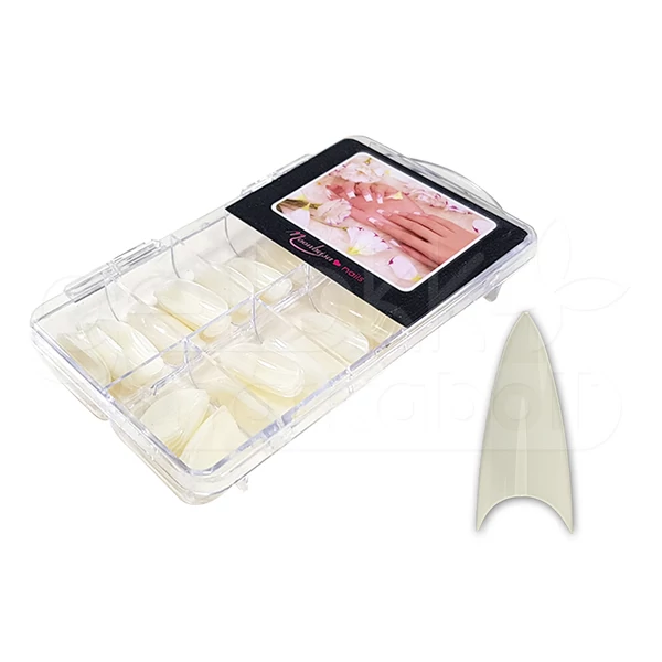 Nail tip box 100db #002-N Stiletto - natúr