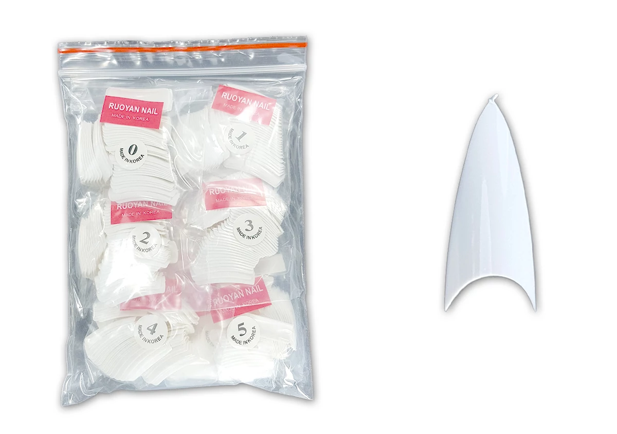 Műköröm Nail tip csomag 500db #002-W Stiletto - fehér