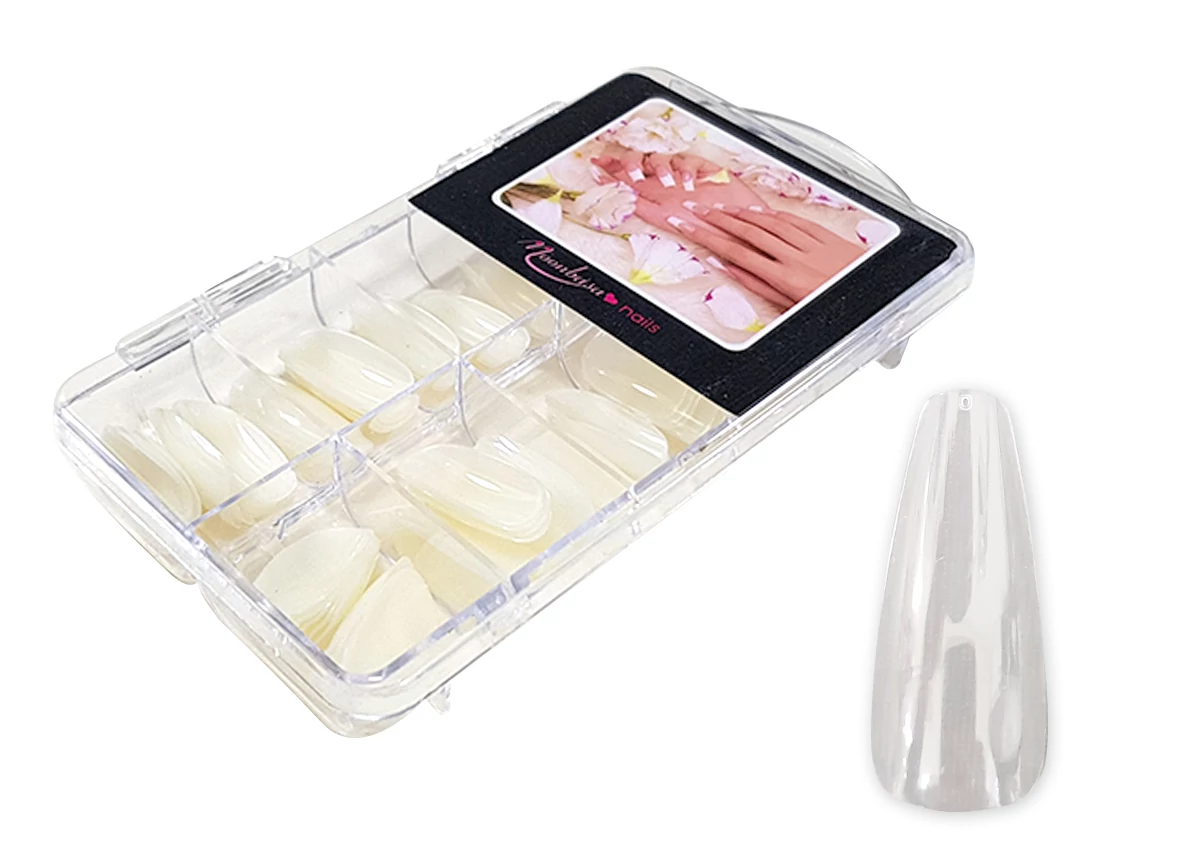 Nail tip box 100db #018-C Balerina teljes nail tip - Átlátszó