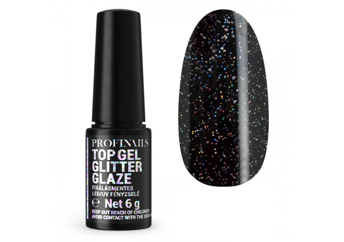 Profinails Top Gél Glitter Glaze fixálásmentes LED/UV fényzselé 6g No. 603