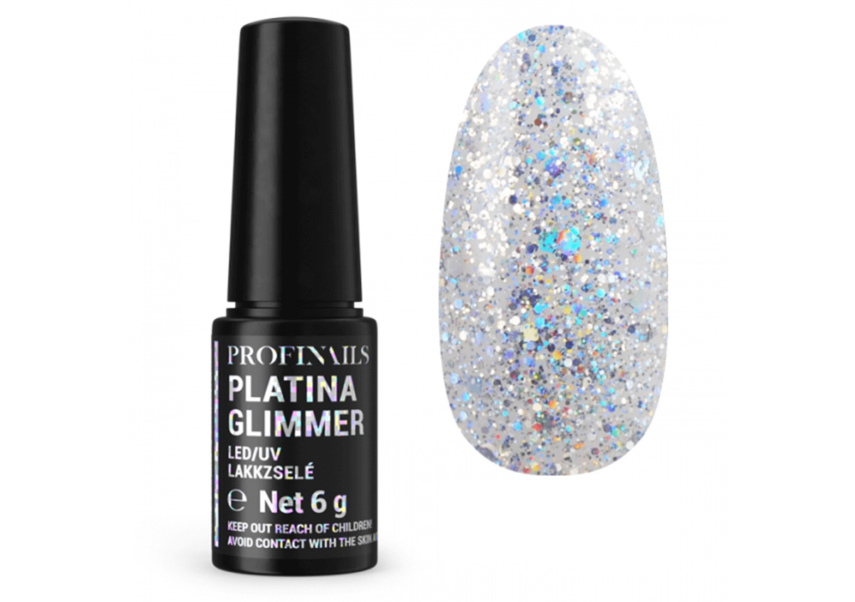 Profinails Platina Glimmer LED/UV lakkzselé 6g P-13